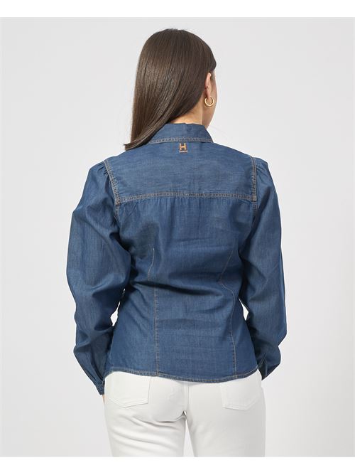 Camicia in denim Silvian Heach con colletto classico SILVIAN HEACH | GPP25148CABLUE DARK